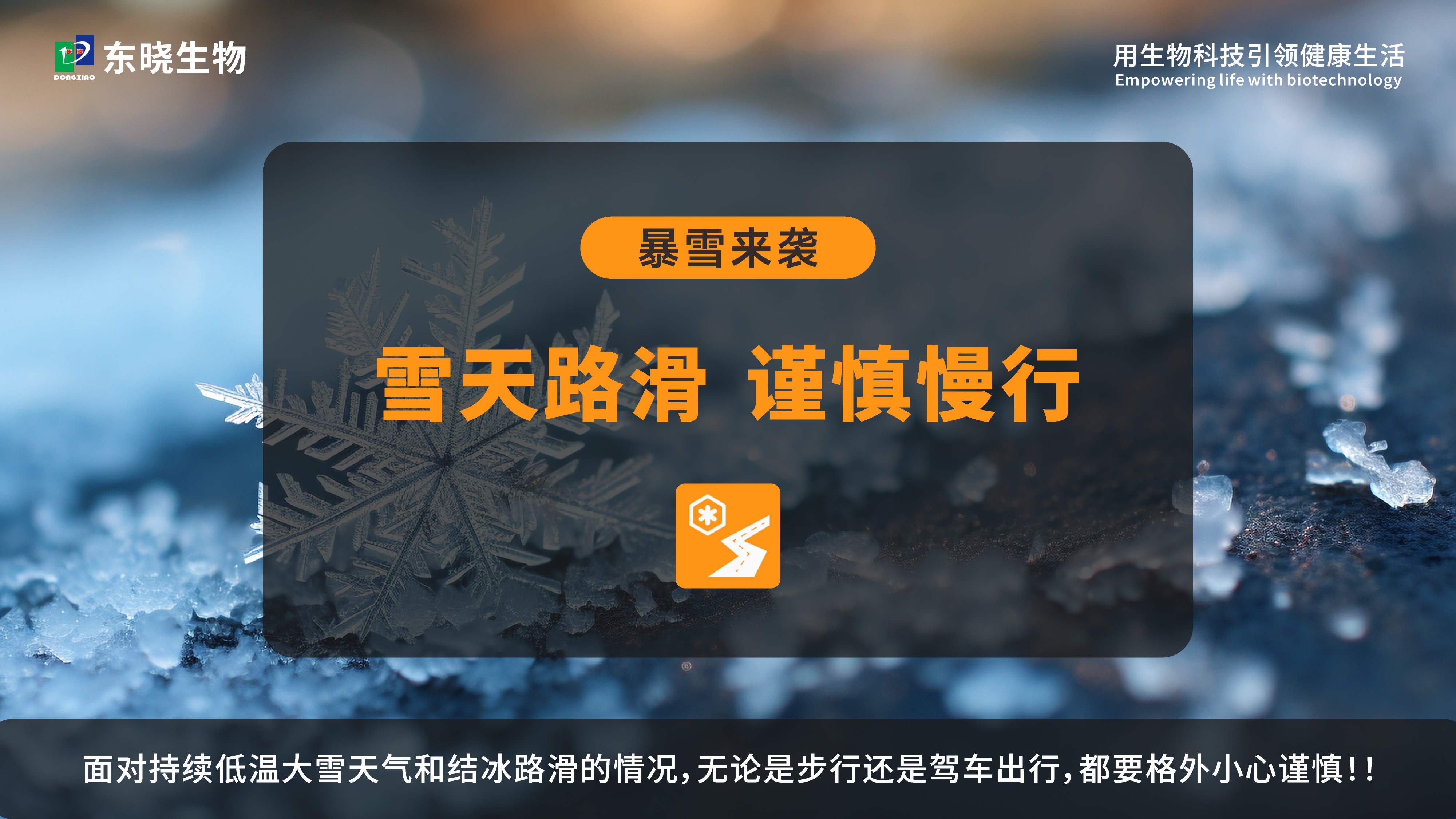 瑞雪兆丰年，ng28南宫生物提醒您注意出行安全