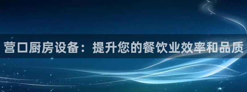 尊龙凯时公司官网：营口厨房设备：提升您的餐饮业效率和品质